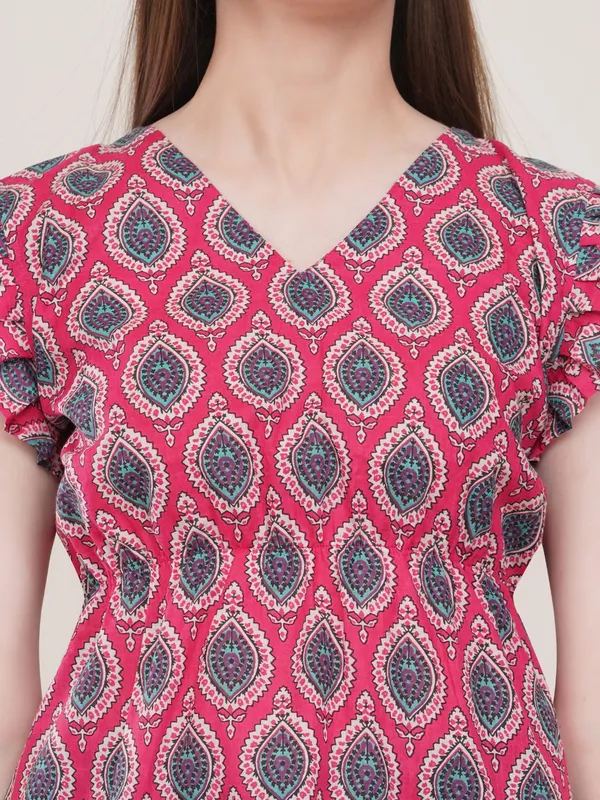 Pink_Printed_Cotton_Flared_Top