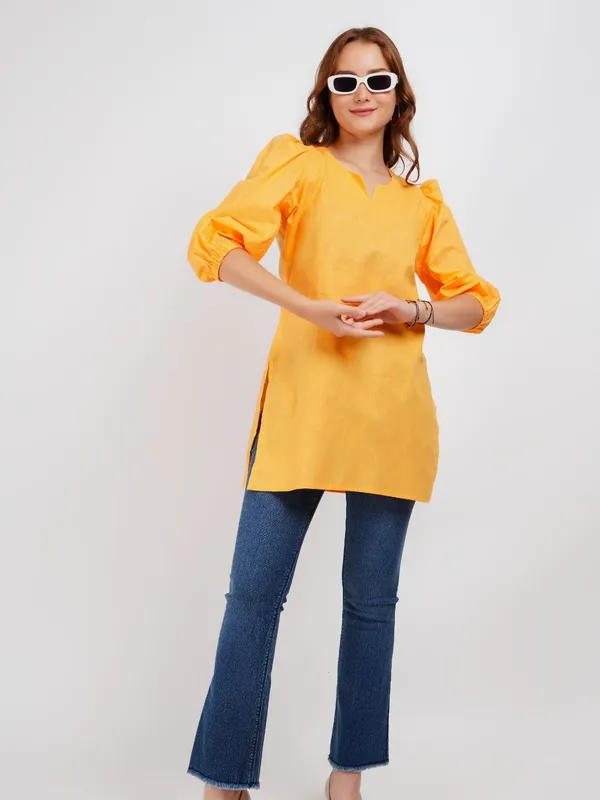 Yellow_Solid_Cotton_Tunic