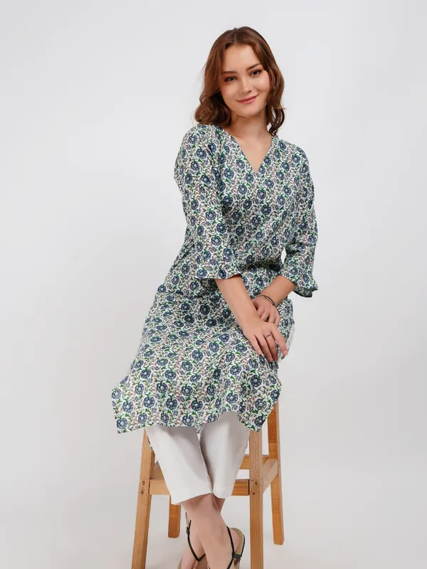 Blue_Printed_Staright_Kurta
