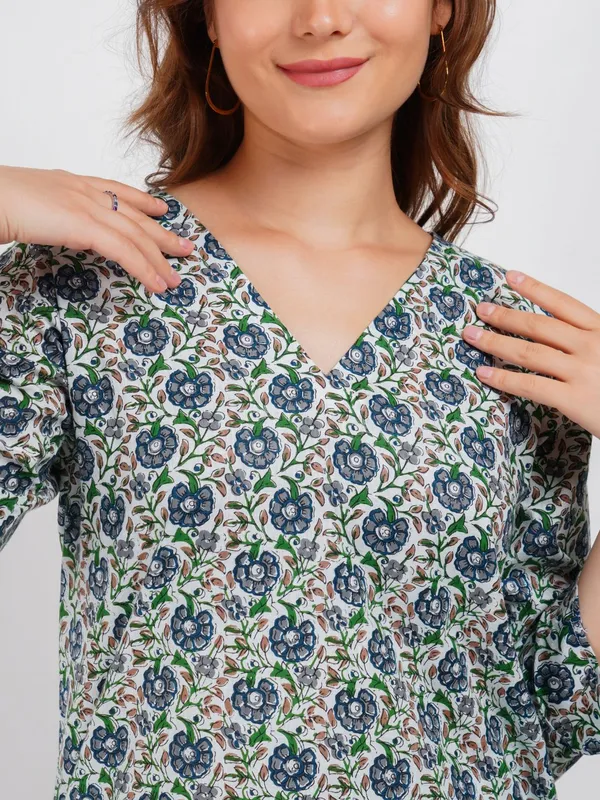 Blue_Printed_Staright_Kurta