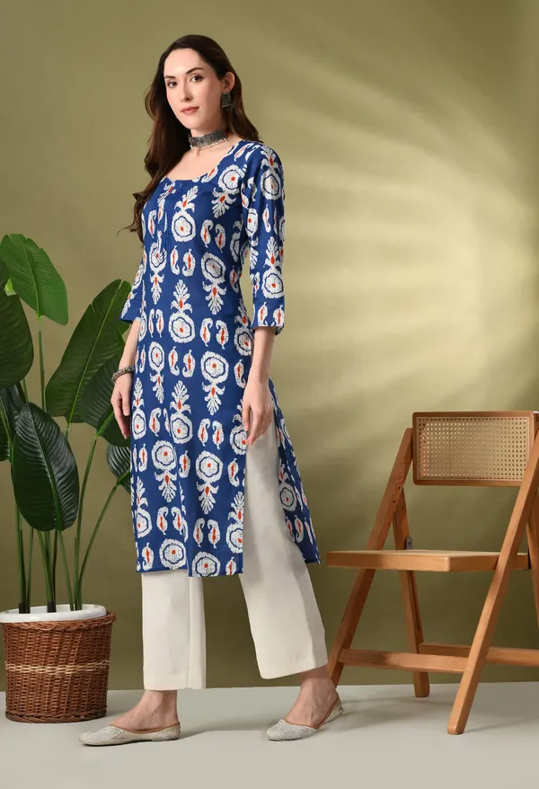 Blue_Printed_Cotton_Kurta