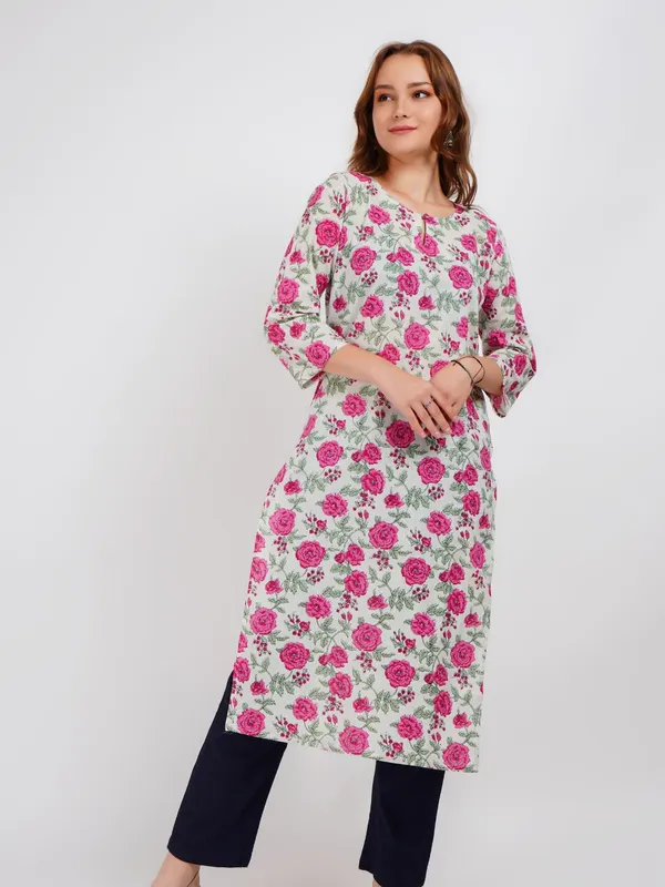 Pink_Floral_Print_Kurta