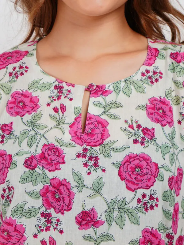 Pink_Floral_Print_Kurta