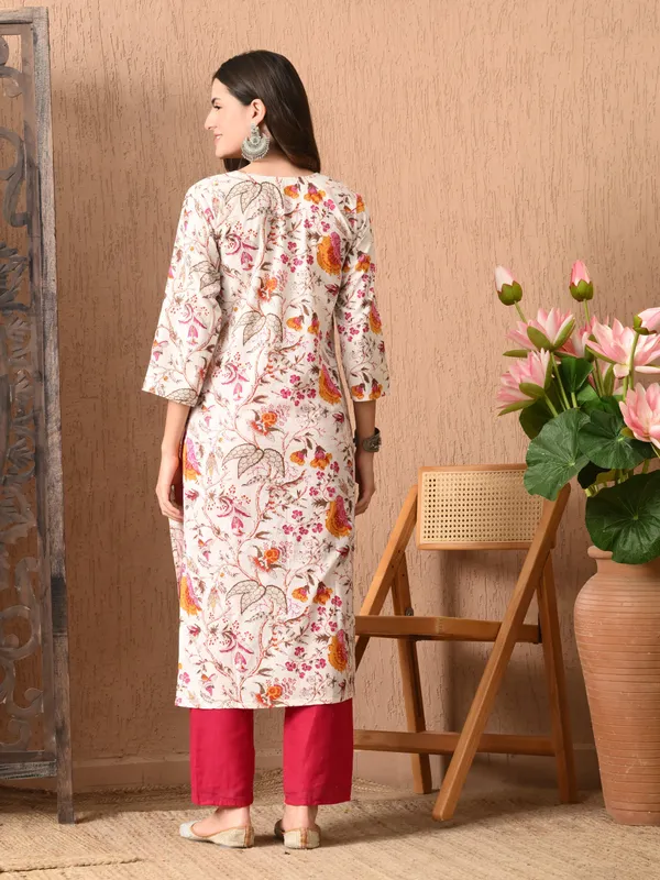 White_Printed_Cotton_Kurta
