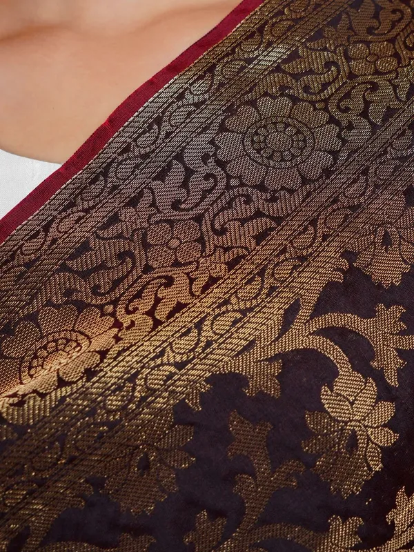Brown_Woven_Design_Banarasi_Silk_Dupatta