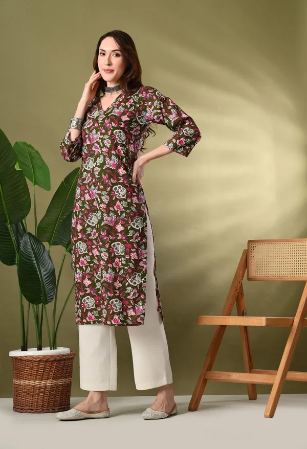Green_Floarl_Print_Sequence_Work_Kurta