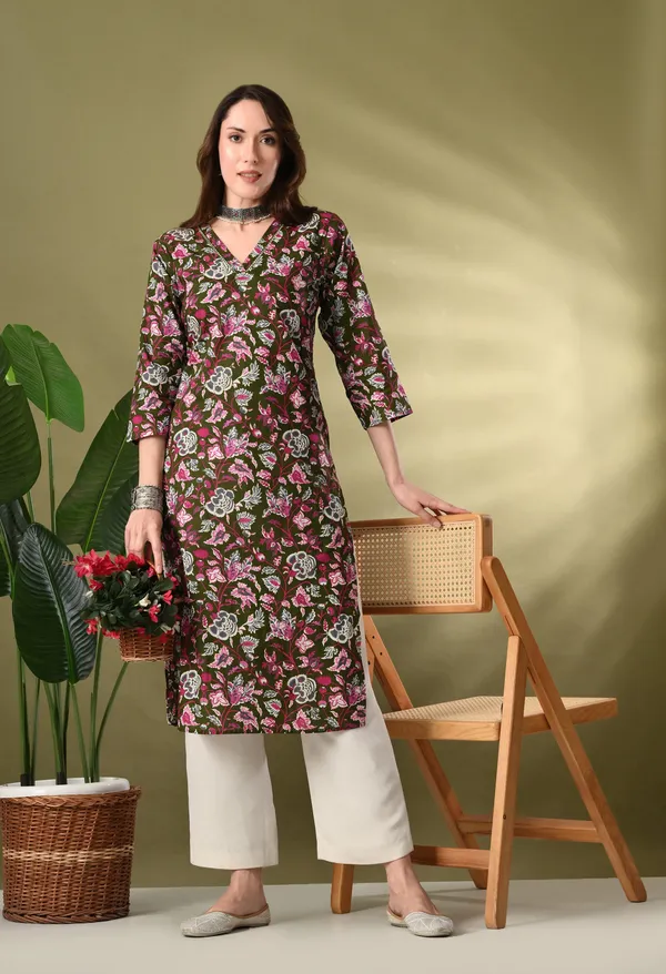 Green_Floarl_Print_Sequence_Work_Kurta