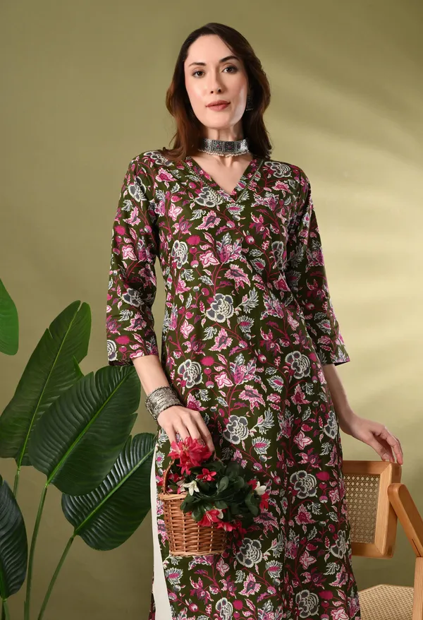 Green_Floarl_Print_Sequence_Work_Kurta