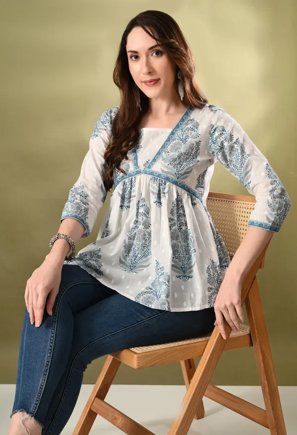 White_Block_Print_Empire_Top