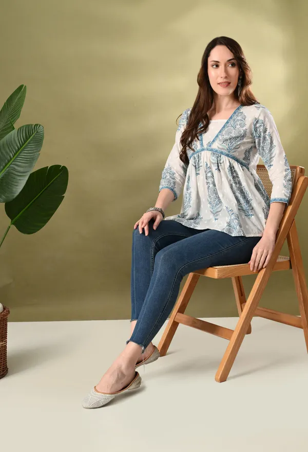 White_Block_Print_Empire_Top