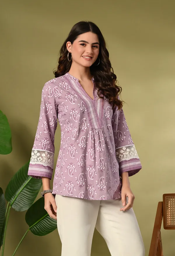 Lavender_Cotton_Printed_Lace_Work_Top