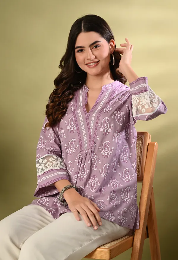 Lavender_Cotton_Printed_Lace_Work_Top
