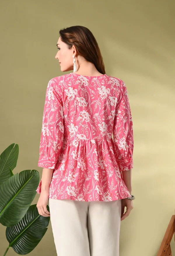 Pink_Floral_Print_Empire_Top