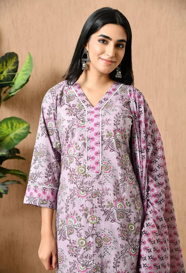 Pink_Floral_V-Neck_Kurta_Sets_With_Dupatta_For_Women