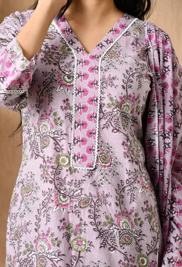 Pink_Floral_V-Neck_Kurta_Sets_With_Dupatta_For_Women
