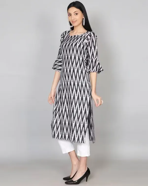 Black_Ikkat_Print_Cotton_Kurta