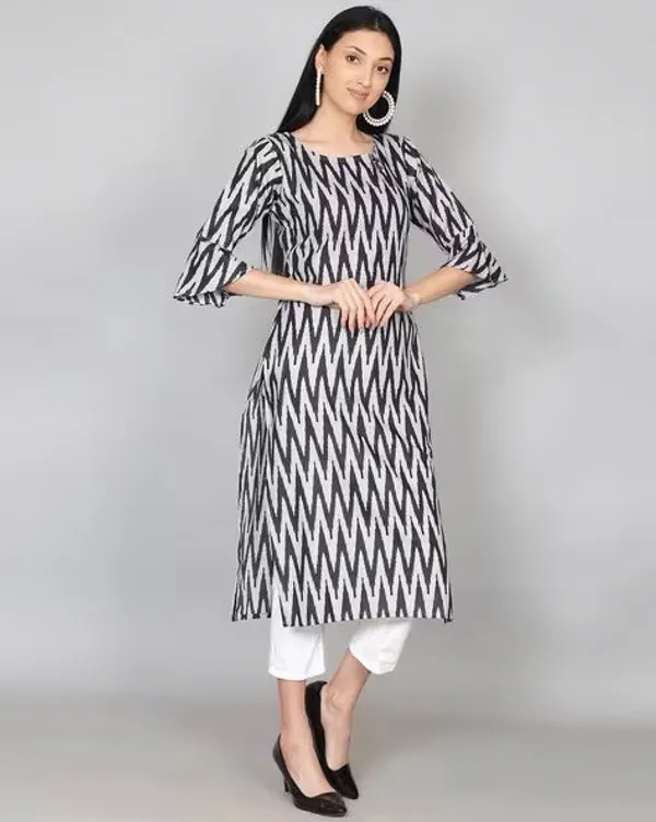 Black_Ikkat_Print_Cotton_Kurta