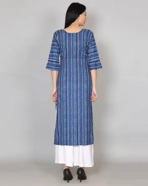 Blue_Block_Print_Indigo_Kurta