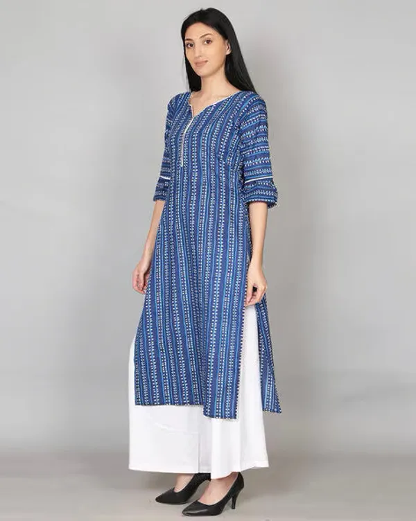 Blue_Block_Print_Indigo_Kurta