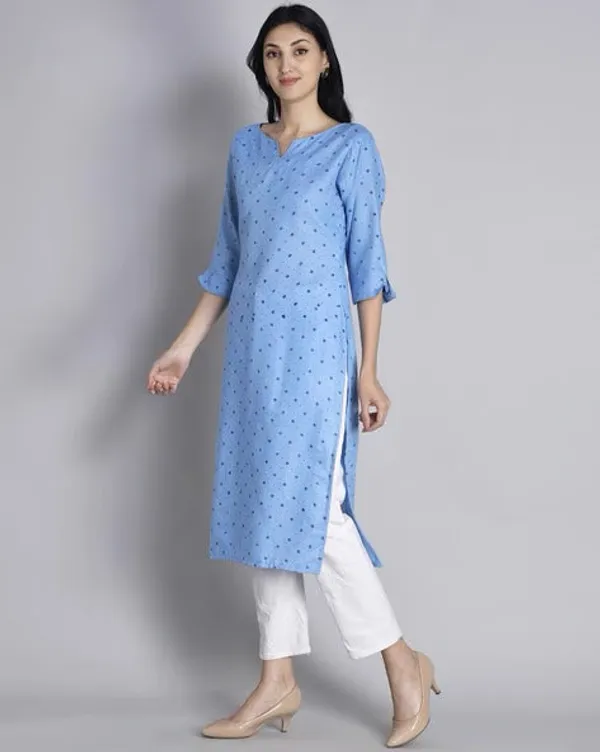 Blue_Booti_Print_Cotton_Kurta