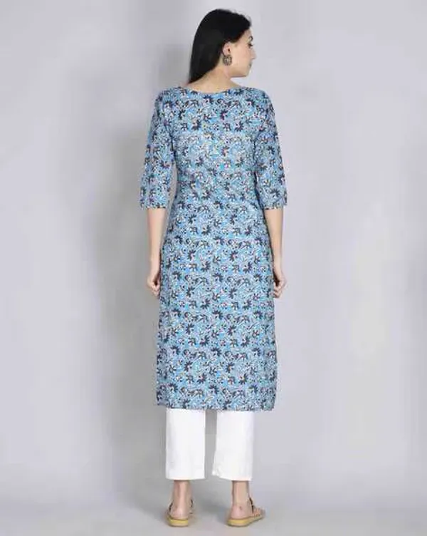 Blue_Yoke_Design_Floarl_Print_Kurta