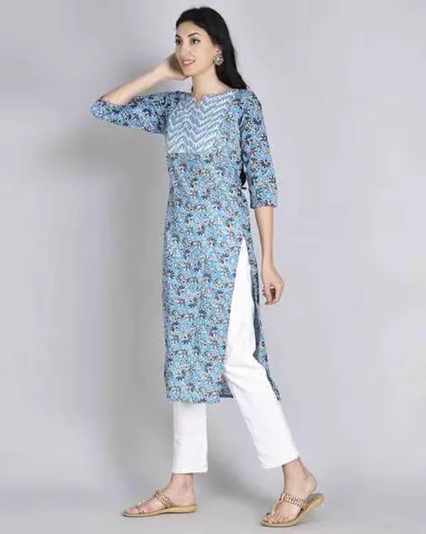 Blue_Yoke_Design_Floarl_Print_Kurta