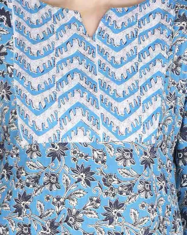 Blue_Yoke_Design_Floarl_Print_Kurta