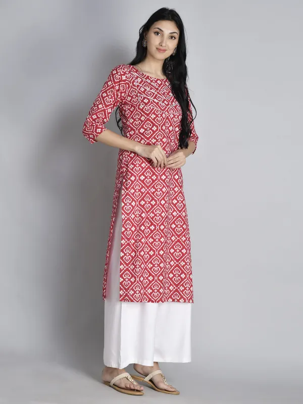 Red_Printed_Gota_Work_Cotton_Kurta