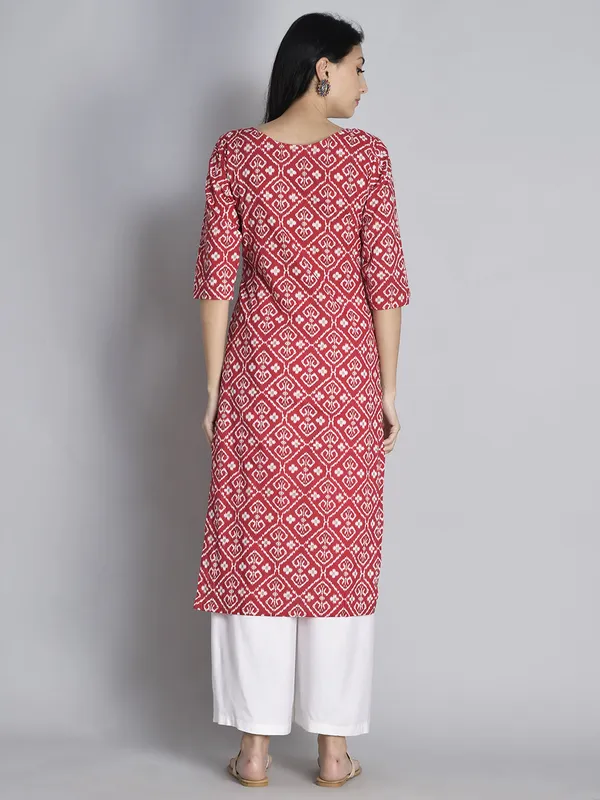 Red_Printed_Gota_Work_Cotton_Kurta