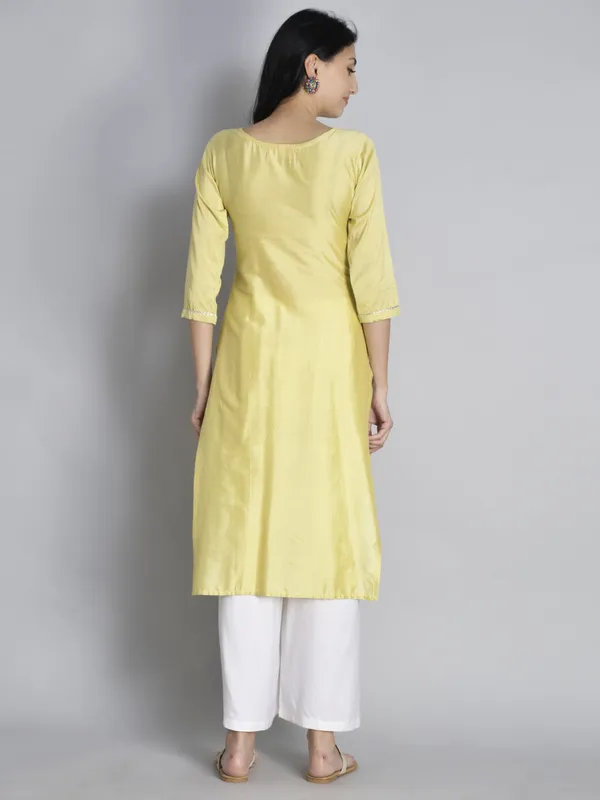 Yellow_Solid_Gota_Patti_Kurta