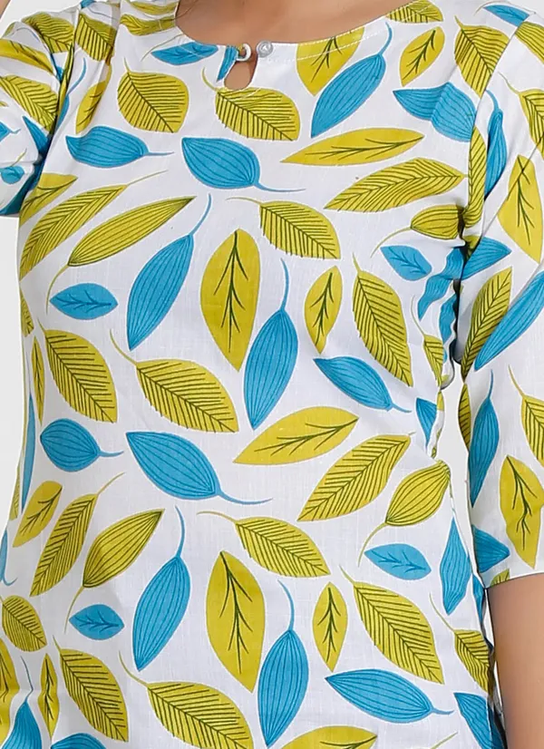 Green_Floral_Print_Cotton_Kurta