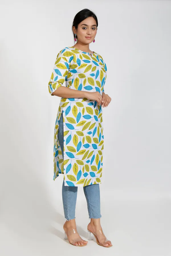 Green_Floral_Print_Cotton_Kurta
