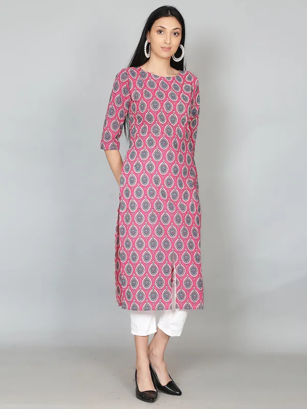 Pink_Front_Slit_Cotton_Kurta