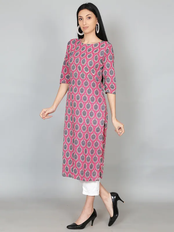 Pink_Front_Slit_Cotton_Kurta
