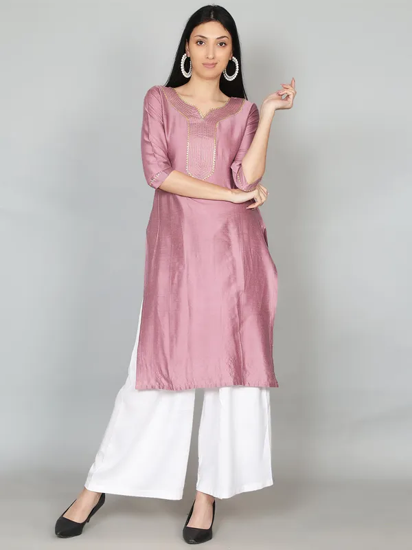 Pink_Solid_Gota_Patti_Kurta