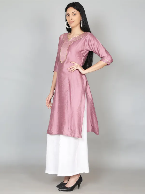 Pink_Solid_Gota_Patti_Kurta
