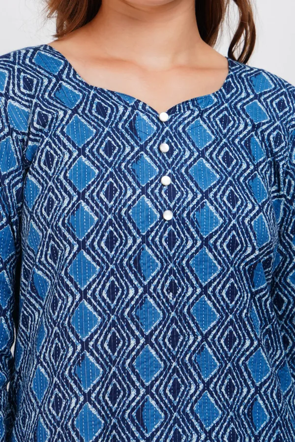 Blue_Kantha_Print_Cotton_Kurta