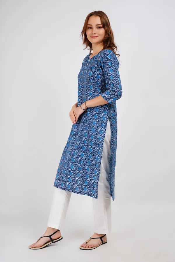 Blue_Kantha_Print_Cotton_Kurta