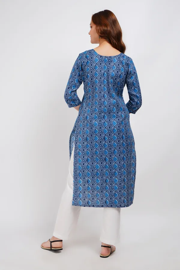 Blue_Kantha_Print_Cotton_Kurta