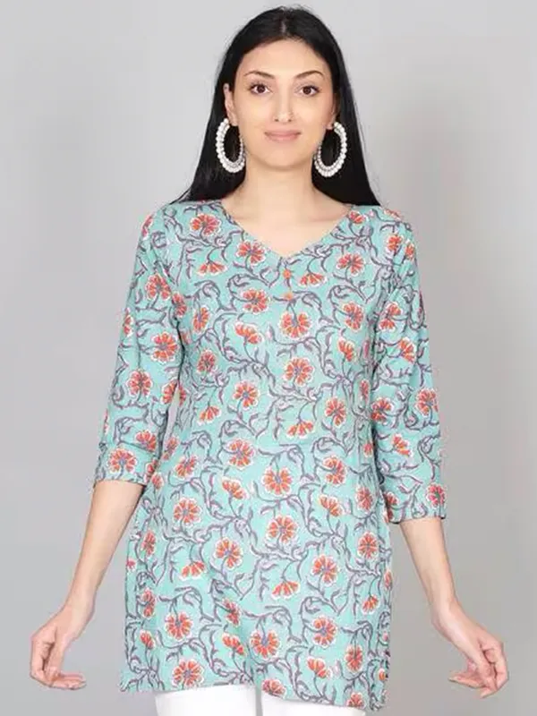 Blue_Floral_Print_Kurti