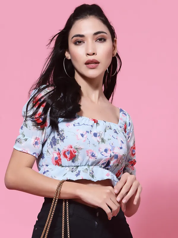 Blue_Floral_Puff_Sleeves_Blouson_Crop_Top
