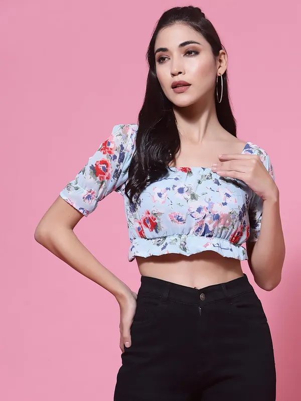 Blue_Floral_Puff_Sleeves_Blouson_Crop_Top