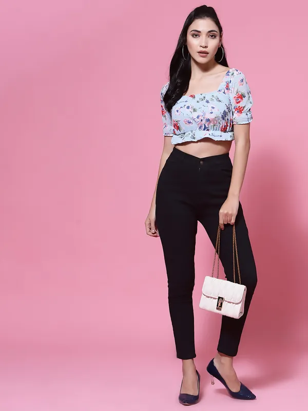 Blue_Floral_Puff_Sleeves_Blouson_Crop_Top