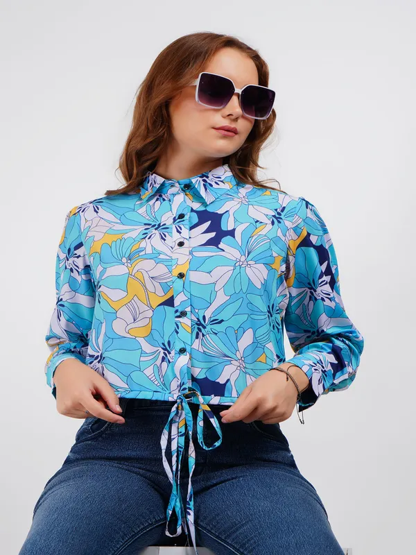 Blue_Shirt_Style_Trendy_Crop_Top