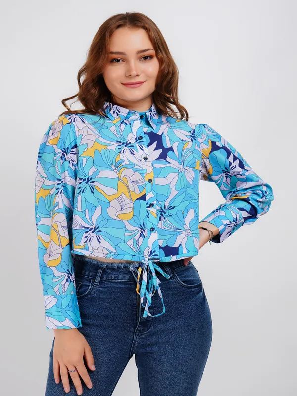 Blue_Shirt_Style_Trendy_Crop_Top