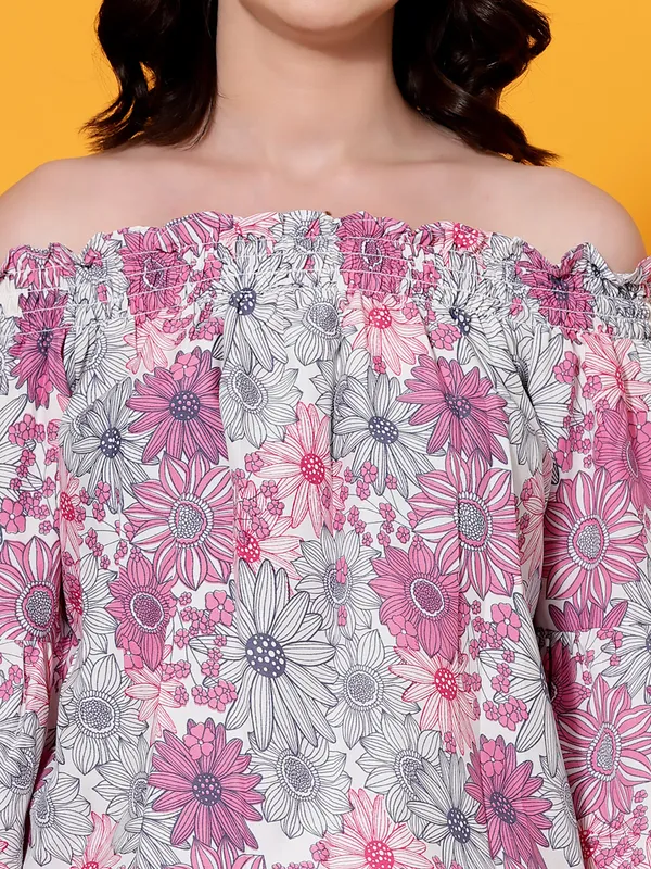 Pink_Floral_Print_off_Shoulder_Top