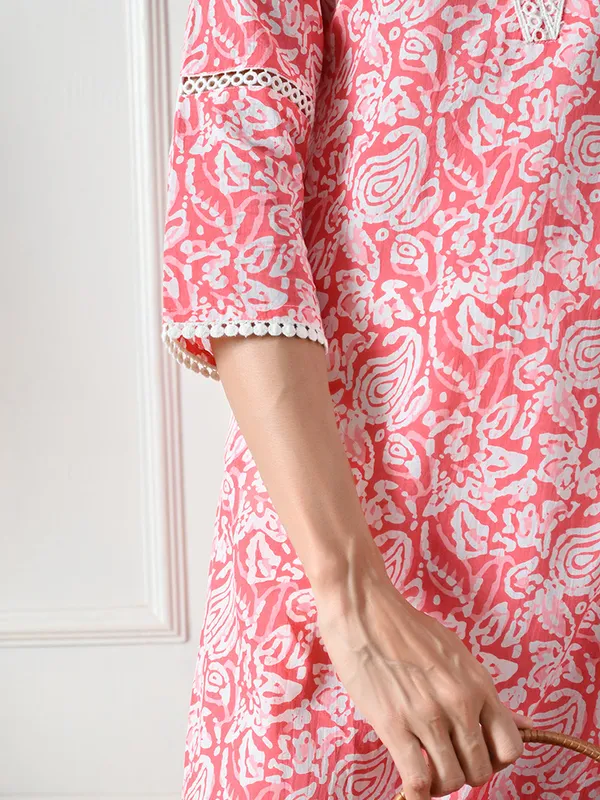 Pink_Lace_Work_Printed_Cotton_Kurta