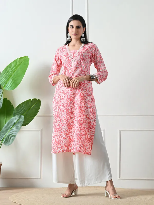 Pink_Lace_Work_Printed_Cotton_Kurta