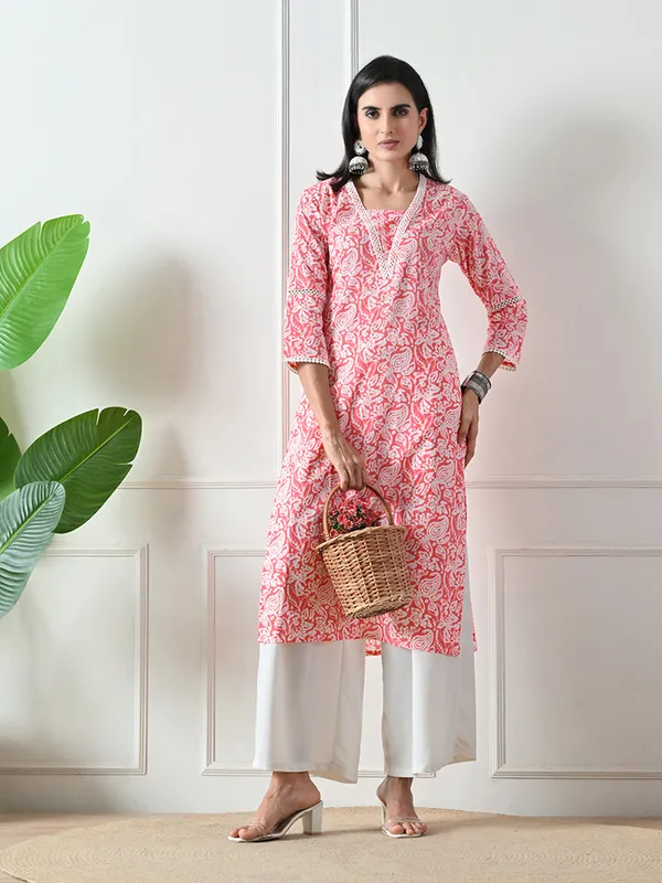 Pink_Lace_Work_Printed_Cotton_Kurta