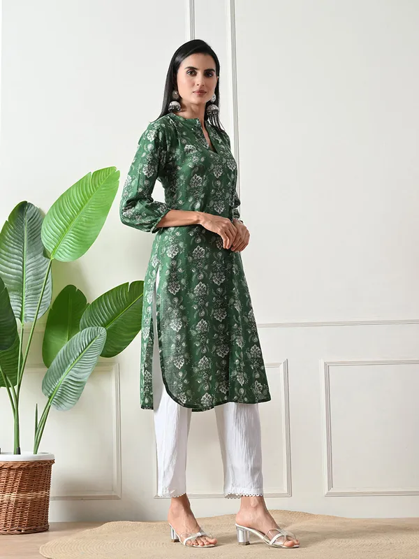 Green_Hand_Block_Print_Floral_Kurta